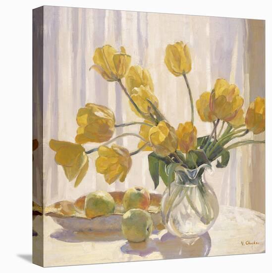 Yellow Tulips and Apples-Valeriy Chuikov-Stretched Canvas