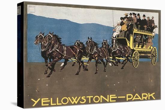 Yellowstone Horse-Drawn Charabanc-null-Stretched Canvas