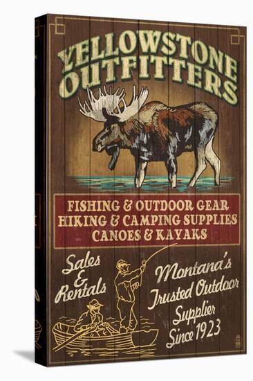 Yellowstone National Park - Moose Outfitters-Lantern Press-Stretched Canvas