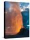 Yelowstone, Wy: White Dome Geyser Erupting with the Sun Setting Behind It-Brad Beck-Premier Image Canvas