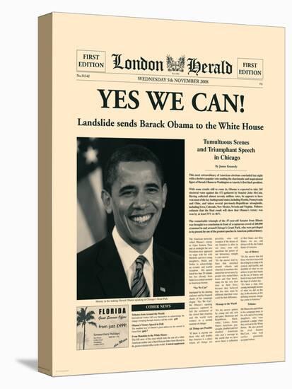 Yes We Can!-The Vintage Collection-Stretched Canvas