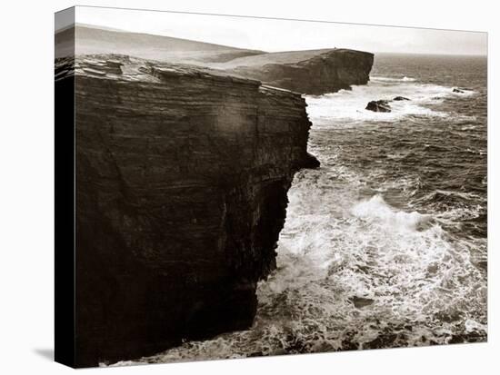 Yesneby Point - Rough Sea Cliffs Waves Crashing Into the Base of the Cliff Water Ocean-null-Premier Image Canvas