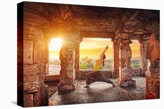 Yoga in Hampi Temple-Marina Pissarova-Premier Image Canvas