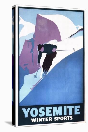 Yosemite National Park, California - Winter Sports Skiing Promotional Poster-Lantern Press-Stretched Canvas