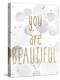 You Are Beautiful BW-Kimberly Allen-Stretched Canvas