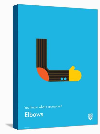 You Know What's Awesome? Elbows (Blue)-Wee Society-Stretched Canvas