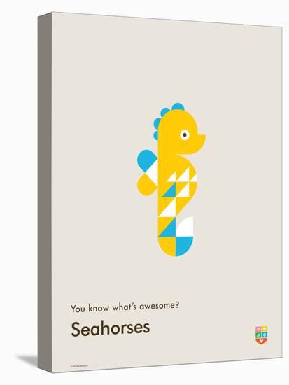 You Know What's Awesome? Seahorses (Gray)-Wee Society-Stretched Canvas