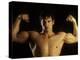 Young Adult Male Posing with Arms Flexed-Chris Trotman-Premier Image Canvas