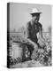 Young African American Sharecropper Woman Picking Peas in a Field on Farm-Andreas Feininger-Premier Image Canvas