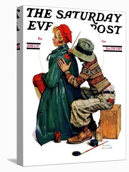 "Young Artist" or "She's My Baby" Saturday Evening Post Cover, June 4,1927-Norman Rockwell-Premier Image Canvas