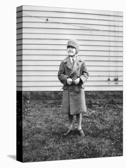 Young Boy Backyard Portrait, Ca. 1934.-Kirn Vintage Stock-Premier Image Canvas