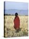 Young Boy of the Datoga Tribe Crosses the Plains East of Lake Manyara in Northern Tanzania-Nigel Pavitt-Premier Image Canvas