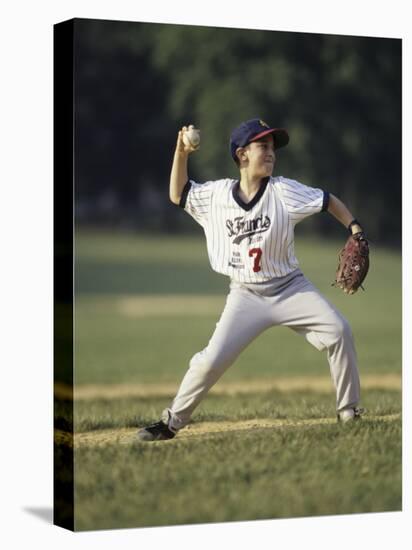 Young Boy Pitching During a Little League Baseball Games-null-Premier Image Canvas