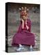 Young Buddhist Monk Holding Traditional Carved Wooden Mask to His Face at the Tamshing Phala Choepa-Lee Frost-Premier Image Canvas