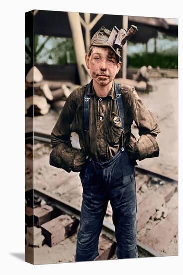 Young Coal Miner at Turkey Knob Mine, West Virginia. 1908 (Coloured Photo)-Lewis Wickes Hine-Premier Image Canvas