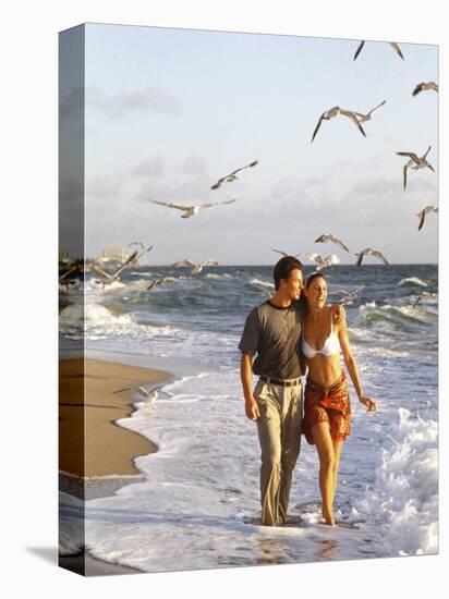 Young Couple Walking on the Beach-Bill Bachmann-Premier Image Canvas