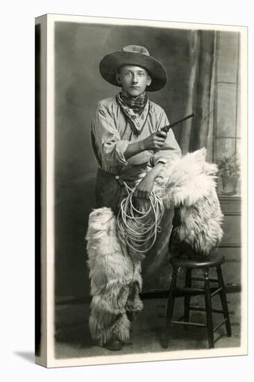 Young Cowboy with Woolly Chaps-null-Stretched Canvas