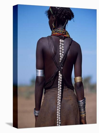 Young Dassanech Girl Wears Hair Partially Braided, Coated in Animal Fat and Ochre, Ethiopia-John Warburton-lee-Premier Image Canvas