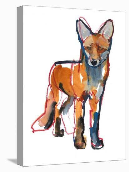 Young Fox, 2021, (mixed media on paper)-Mark Adlington-Premier Image Canvas