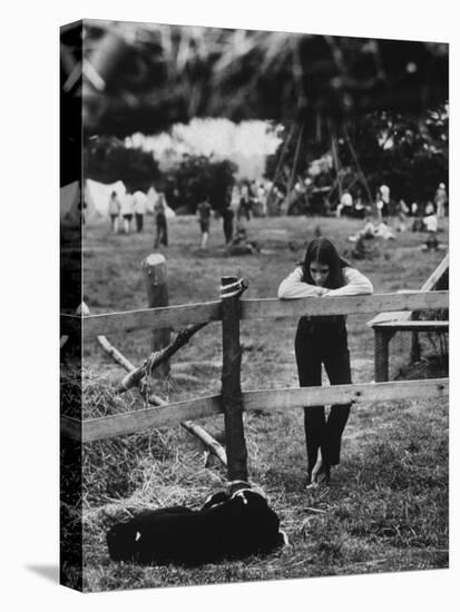 Young Girl Attending Woodstock Music Festival-John Dominis-Premier Image Canvas