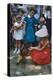 Young Girl in a Bonnet and a Red Dress Feeding an Organ Grinder's Monkey, Iowa State Fair, 1955-John Dominis-Premier Image Canvas