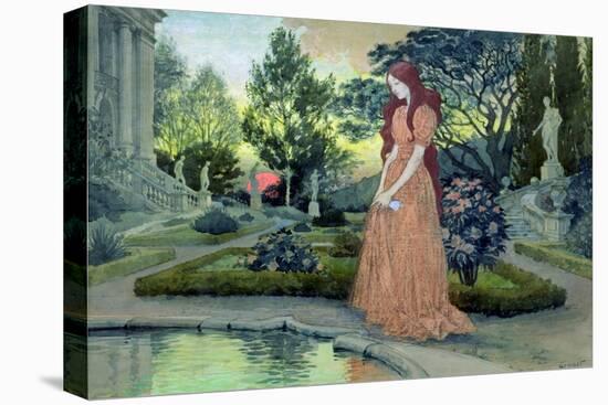 Young Girl in a Garden-Eugene Grasset-Premier Image Canvas