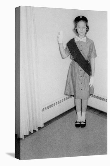 Young Girl Scout Makes Oath and Pledge, Ca. 1963-null-Premier Image Canvas