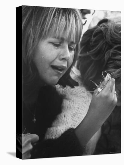 Young Girl Weeping, The Beatles' Fan Clutches Tuft of Grass on Which Ringo Had Walked On-Bill Ray-Premier Image Canvas