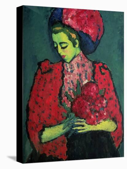 Young Girl with Peonies, 1909-Alexej Von Jawlensky-Premier Image Canvas