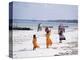 Young Girls and Their Mother Walking Along the Beach, Zanzibar, Tanzania, East Africa, Africa-Yadid Levy-Premier Image Canvas