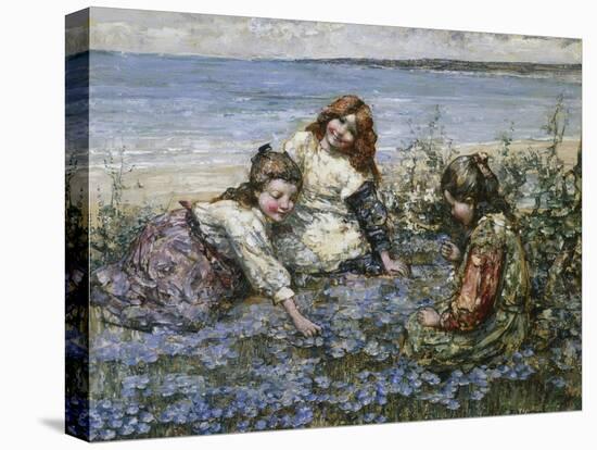 Young Girls in a Field of Cornflowers-Edward Atkinson Hornel-Premier Image Canvas