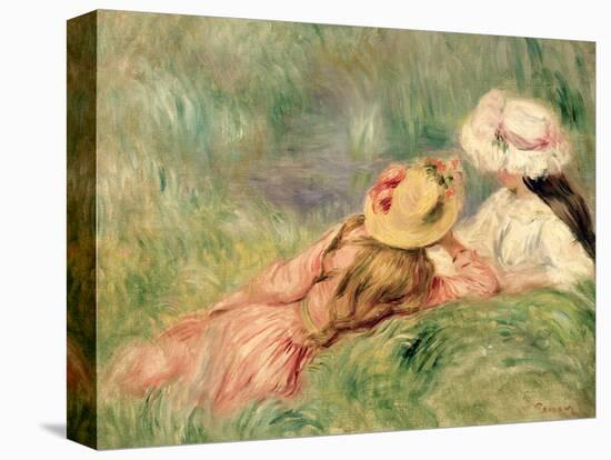 Young Girls on the River Bank-Pierre-Auguste Renoir-Premier Image Canvas