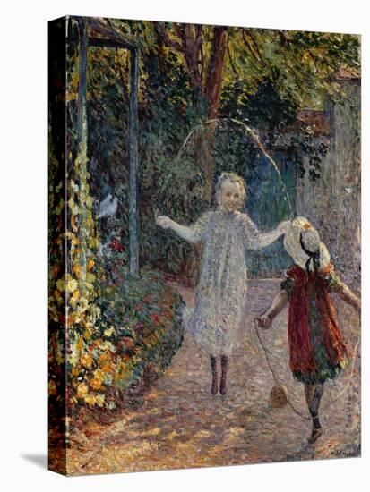 Young Girls Playing in the Garden, Fillettes Jouant Dans Un Jardin-Henri Lebasque-Premier Image Canvas