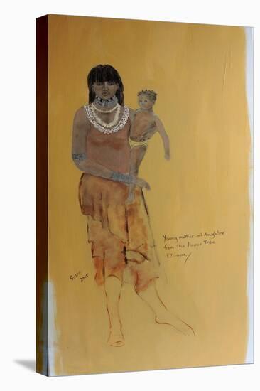 Young Hamer woman and baby-Susan Adams-Premier Image Canvas