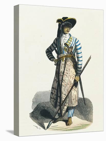 Young Javan Man in War Dress-null-Premier Image Canvas
