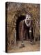 Young Karo Girl in the Doorway of Her Hut in the Village of Duss, Omo River, Southwestern Ethiopia-John Warburton-lee-Premier Image Canvas