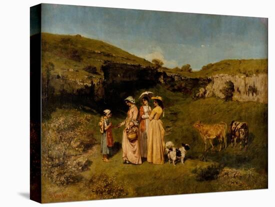 Young Ladies of the Village, 1851-2-Gustave Courbet-Premier Image Canvas