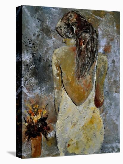 Young Lady And Flowers.-Pol Ledent-Stretched Canvas