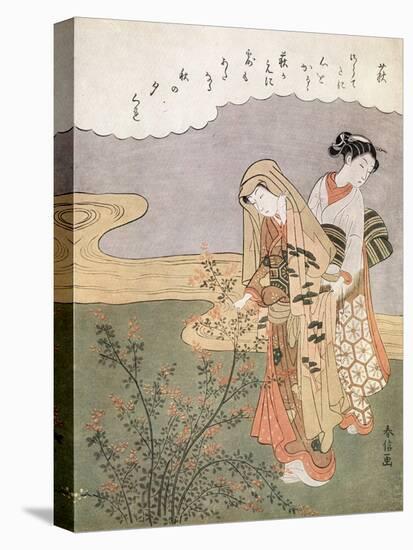 Young Lady and Maid, C1745-1770-Suzuki Harunobu-Premier Image Canvas