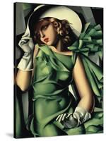 Young Lady with Gloves-Tamara de Lempicka-Stretched Canvas