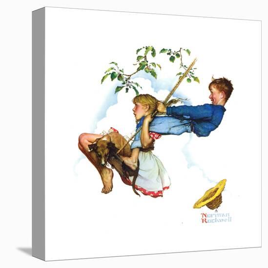 Young Love: Swinging-Norman Rockwell-Premier Image Canvas