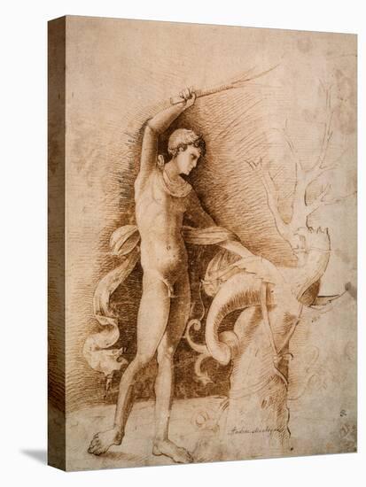 Young Man Fighting the Dragon, Late 15th Century-Andrea Mantegna-Premier Image Canvas