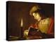 Young Man Reading by Candle Light, c.1630-Matthias Stomer-Premier Image Canvas