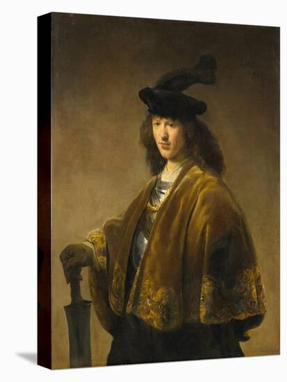 Young Man with a Sword, c.1633-1645-Rembrandt Harmensz. van Rijn-Premier Image Canvas