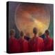 Young Monks with Gong-Lincoln Seligman-Premier Image Canvas