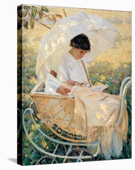 Young Mother in the Garden-Mary Cassatt-Stretched Canvas