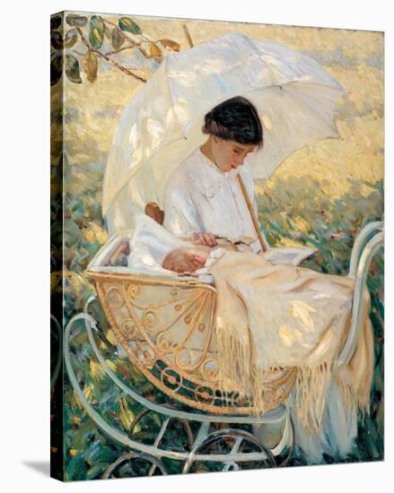 Young Mother in the Garden-Mary Cassatt-Stretched Canvas