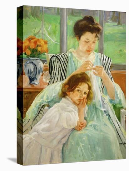 Young mother sewing, 1901 Canvas,92,4 x 73,7 cm.-Mary Cassatt-Premier Image Canvas