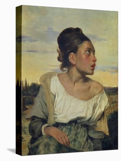 Young Orphan in the Cemetery, 1824-Eugene Delacroix-Premier Image Canvas