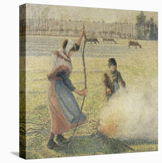 Young Peasant Fire, Frost, or the Burning of Fields-Camille Pissarro-Premier Image Canvas
